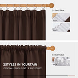 1 x RAW Customer Returns Deconovo Opaque Curtains Blackout Curtains with Gathering Tape Bedroom, 175x140cm HeightxWidth , Dark Brown, Set of 2 - RRP €33.38