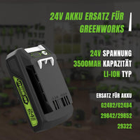 1 x RAW Customer Returns XNJTG 2 pieces battery 3.5Ah for Greenworks 24V Li-Ion replacement battery G24B2 G24B4 Compatible with Greenworks 24V cordless tools - RRP €62.94