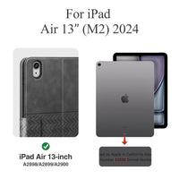 1 x RAW Customer Returns AUAUA Case for iPad Air 13 inch M2 2024, PU Leather Protective Case with Pen Holder, Supports Apple Pencil Pro USB-C, Auto Sleep Wake Gray  - RRP €41.89