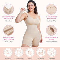 1 x RAW Customer Returns CHUMIAN Shapewear Women s Slimming Tummy Shaping Bodysuit Seamless Shaping Bodysuit Beige XXL 3XL - RRP €29.49