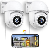 1 x RAW Customer Returns Menborn Outdoor Surveillance Camera 2K, Camera Surveillance 360 with Starlight Color Night Vision, 2.4GHz IP Camera Outdoor with Floodlight, Two-Way Audio, Motion Detection, Works with Alexa, 2PCS - RRP €99.99