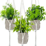 7 x Brand New Artificial Plants, Set of 3 Mini Artificial Plants Eucalyptus Rosemary with 3 Macrame Hanging Baskets, Faux Fake Green Plant Artificial Plastic Decorative Plants for Home Office Kitchen Shelf Interior Decor - RRP €193.62