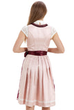 1 x RAW Customer Returns Kelliar Women s Traditional Dirndl Midi Dress 100 Polyester Red Rhinestone Lace Up Oktoberfest Dress Pink-60cm 48 - RRP €24.0