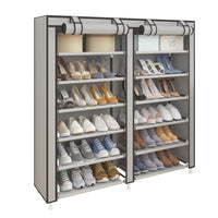 1 x RAW Customer Returns UDEAR Shoes Rack Fabric Shoe Organizer, 7 Tier Shoe Rack with Dustproof Grey - RRP €34.9