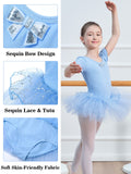 4 x Brand New Kefiyis ballet clothing girls tutu ballet dress ballerina dress costume children s dance dress short sleeve cotton ballet suit with tutu - RRP €74.6