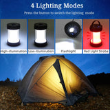 5 x Brand New Solar Camping Lantern, Waterproof LED Camping Lamp Rechargeable 4 Lighting Modes Ultra Bright LED Tent Light with Magnetic Base and Foldable Hook Emergency Light for Hiking, Fishing White  - RRP €79.25