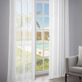 1 x RAW Customer Returns Topfinel voile curtains with ruffle tape in linen look transparent for living room bedroom window plain white set of 2 140 x 245 cm W x H  - RRP €15.72