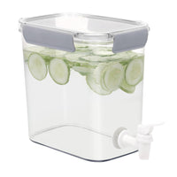 1 x RAW Customer Returns Winter Shore 3.5 l beverage dispenser with tap - water dispenser with lid tap for the refrigerator - food-safe drink dispenser made of plastic - for lemonade, cold juice iced tea - RRP €17.84