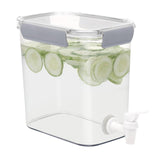 1 x RAW Customer Returns Winter Shore 3.5 l drink dispenser with tap - water dispenser with lid and tap for the refrigerator - food-safe drink dispenser made of plastic - for lemonade, cold juice and iced tea - RRP €18.99