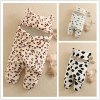 1 x RAW Customer Returns TURMIN Baby Sleeping Bag, 2.0 Tog Warm Wrap Blanket with Legs Newborn Swaddle Cloths Plush Thick Cotton Portable Blanket for Toddlers-Leopard-6M 0-3 Months  - RRP €19.21