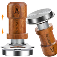 1 x RAW Customer Returns AronYada Coffee Tamper 58mm with Base Ripple, Double Spring Espresso Coffee Tamper 58mm with 13.6kg Contact Pressure, Natural Walnut Wood Handle and 304 Stainless Steel Base for Portafilter 58mm - RRP €35.99