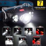 1 x RAW Customer Returns LETOUR Headlamp USB LED Headlamp 7 Brightness Levels 1000 Lumen Head Lamp Rechargeable With Red Light, For Jogging, Fishing, Camping, Cycling, Built-in 2000mAh Battery - RRP €23.48