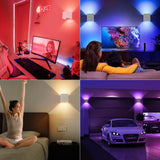 1 x RAW Customer Returns 2pcs RGB wall lamp 16 colors LED lighting for room decoration, remote control wall lamp with switch, battery wall light without power connection without drilling and wireless, USB wall light for wall lighting - RRP €40.33