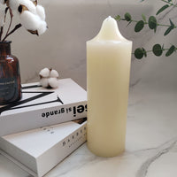 2 x RAW Customer Returns Memoward pillar candles, candle blank for decorating and crafting, length 25 cm, 8 cm , 100 percent paraffin, long burning time 150 hours, DIY baptism birthday wedding communion Christmas confirmation confirmation - RRP €38.3