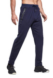 1 x RAW Customer Returns Tansozer jogging bottoms men s cotton training trousers sweatpants men s sports trousers men s long fitness trousers men s zip pockets without cuffs blue XXL - RRP €30.38