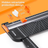 1 x RAW Customer Returns WORKLION Paper Cutter A4 Paper, Craft Cutting Machine with Safety Blade for Cutting Gift Cards, Vouchers, Labels, Cardboard, Photos, 30.5 cm, Black - RRP €12.99