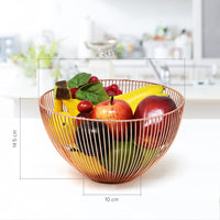 1 x RAW Customer Returns Joejis Fruit Basket for the Kitchen with Scratch-Resistant - Anti-Slip Pads - Modern Fruit Bowl - 25cm Large Open Fruit Basket - Fruit and Vegetable Storage Rose Gold  - RRP €14.98