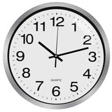 1 x RAW Customer Returns Outpicker Modern Wall Clock, Metal, 30cm, Silent, Quartz Wall Clock for Home Kitchen Office Silver White  - RRP €25.99