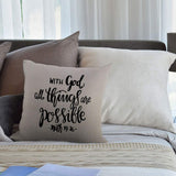 1 x RAW Customer Returns HGOD DESIGNS Cushion Cover Bible Verse Religious Christian Hope with God All Things Are Possible Quote Pillow Case Home Decorative For Boys Girls Living Room Bedroom Sofa Chair Pillow Covers 45X45cm - RRP €12.32