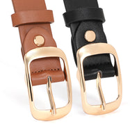 1 x RAW Customer Returns WHIPPY 2 Pack Women Plus Size Leather Belt Fashion Cowhide Leather Waist Belt with Solid Pin Buckle for Jeans Pants Dress - RRP €18.14