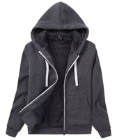 1 x Brand New SwissWell fleece jacket women s hoodie with hood sweat jacket warm basic hooded jacket with zip causal hoodie plush jacket women s winter jacket for women dark grey - RRP €47.02