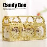 1 x RAW Customer Returns 12pcs Square Treasure Chest Shape Wedding Candy Box Chocolate Container Glass Decoration Gift for Children s Day Wedding REUSEABLE PACKAGING Gold  - RRP €21.7