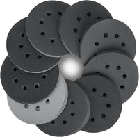 1 x RAW Customer Returns STEBRUAM 125mm Sanding Discs, 80 Pieces Silicon Carbide Sandpaper, 10 x 320 400 600 800 1000 1200 1500 2000 Grits 8 Holes Black, for Orbital Sanders - RRP €16.72