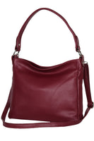 1 x RAW Customer Returns AmbraModa GL35 - Ladies handbag shoulder bag made of grained cowhide leather Bordeaux  - RRP €57.75