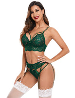 1 x RAW Customer Returns Lucyme Babydoll Lingerie Women Sexy Nightdress Set Lingerie Women Sexy G-String Sexy Erotic Sexy Lingerie Women Underwear Lingerie Green L - RRP €21.48