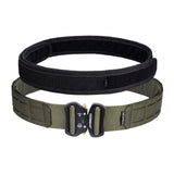 1 x RAW Customer Returns IDOGEAR Tactical Belt Molle 2 Inch Combat Belt with 1.75 Inch Inner Strap Quick Release Heavy Duty Belt Laser Cut Medium for waist 86-96 cm, Ranger Green  - RRP €39.98