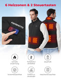 1 x RAW Customer Returns KEMIMOTO Heated Vest for Men Women, Heated Vest with 9600mAh Battery, 6 Heating Zones and Overheating Protection, Heating Vest with USB, Ideal for Motorcycling, Hiking, Camping, Skiing, Fishing - RRP €68.56