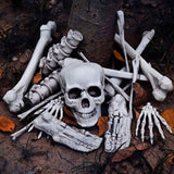 1 x RAW Customer Returns Abaodam 28pcs Halloween Skeleton Bones and Skull Decoration Human Skeleton for Haunted House Lawn Yard Decoration Skull Scary Scene - RRP €35.46