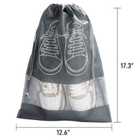 1 x Brand New WOOKIT 20 Pack Travel Shoe Bags, Waterproof Dustproof Nonwoven Shoe Bag Set, with Transparent Window and Drawstring for Shoes Sports Shoes Boots Sandals Children s Shoes 17x12 -White - RRP €19.67