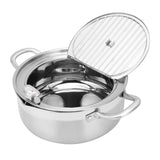 1 x RAW Customer Returns Alvinlite Deep Fryer, Tempura Stainless Steel Frying Pot Temperature Control Japanese Fryer Cooking Pan for Fries Shrimp Meatballs 24cm Cooking Fryer - RRP €57.64