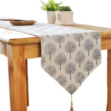 1 x RAW Customer Returns CosyAurora Mulberry Trees Linen Table Runner, Seasonal Kitchen Dining Table Decoration for Home Party Decor Cream White, 30 x 180 cm  - RRP €15.99