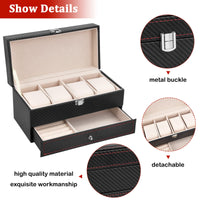 1 x RAW Customer Returns Watch box 4 watch compartments watch box watch box watch storage box jewelry box black jewelry box for men women watch organizer watch box watch case watch box - RRP €24.56