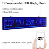 1 x RAW Customer Returns Leadleds Ultra-Thin Design P5mm 16X96 Pixel SMD LED Programmable Scrolling Message Sign Board, PC Software Change messages Blue  - RRP €110.0