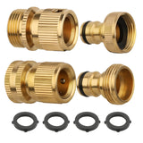 1 x RAW Customer Returns 2 sets 3 4 inch hose connector brass quick coupling garden hose adapter faucet connection for garden hose water hose - RRP €13.1