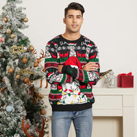 1 x RAW Customer Returns Belovecol Men s Ugly Christmas Sweater LED Light Ugly Christmas Sweater Knitted Jumper Novelty Funny Sweatshirt Red Elk Xmas Pullover M - RRP €45.22