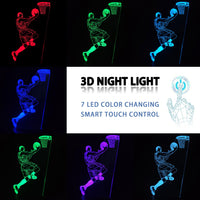 1 x RAW Customer Returns AIRUEEK 3D Basketball Gifts Night Light, Illusion LED Lamp with 16 Color Changes and Remote Control, basketball decoration room, gifts for basketball players - RRP €14.99