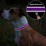 2 x Brand New TagME Dog Collar, Classic Adjustable Reflective Nylon Collar Suitable for Puppy, Purple, 1.5cm Width - RRP €13.98