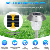 1 x RAW Customer Returns ZEWETO Solar Lamps for Outdoor Garden, 8 Pieces LED Solar Lights Garden IP65 Winterproof Solar Path Light 10 Hours Long Lasting Solar Stainless Steel Decorative Light for Outdoor, Lawn Landscape - RRP €38.99