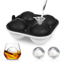 30 x RAW Customer Returns Adoric ice cube mold silicone, ice cube container with lid for 4 round 6.35 cm ice ball mold for cocktail and scotch, large ice ball mold for beer, whiskey, juices, sweets, black - RRP €181.2