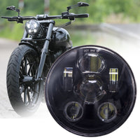 1 x RAW Customer Returns JMTBNO 5.75 inch Motorcycle Headlight LED E Approved Round Projection Headlight Cafe Racer Scrambler Compatible with Sportster 883 1200 Low Rider Wide Glide Softail Triple - RRP €49.4