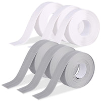 2 x Brand New CAINCAY soft skirting board, 6 pieces 10 mm x 10 mm 3.2 m self-adhesive end strip made of PVC flexible folding strip, soft skirting board self-adhesive for kitchen and bathroom white and gray  - RRP €24.2