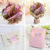 4 x Brand New YGCHEN Greeting Card Mother s Day Card Pop Up Carnation Gift Card 3D Flower Bouquet Greeting Cards Gift for Mother s Day Wedding Women s Day Anniversary Valentine s Day Card Pink  - RRP €67.2