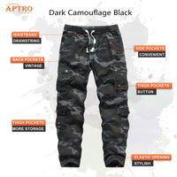 1 x RAW Customer Returns APTRO Men s Cargo Pants Camouflage Pants Elastic Waist Work Pants Long Cotton Lightweight Pants with 8 Pockets LT40 Camo Black 3XL - RRP €34.48