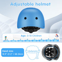 1 x RAW Customer Returns WayEee Children s Knee Pads with Helmet, Protector Set for Children 3-10 Years, Knee Pads Inline Skates Children s Protective Equipment for Inliner Skateboard Bicycle Roller Skates Blue  - RRP €31.01