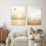 2 x RAW Customer Returns SWECOMZE Set of 3 Posters for the Living Room - Pictures for the Bedroom - Sunset Beach Stylish Wall Pictures - without Picture Frame 40 x 50 cm  - RRP €47.76