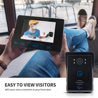 1 x RAW Customer Returns 2.4GHz Wireless Video Doorbell Intercom System Door Phone with 7 Inch Screen Monitor Video Door Phone HD Camera for Home Office Apartment - RRP €139.3